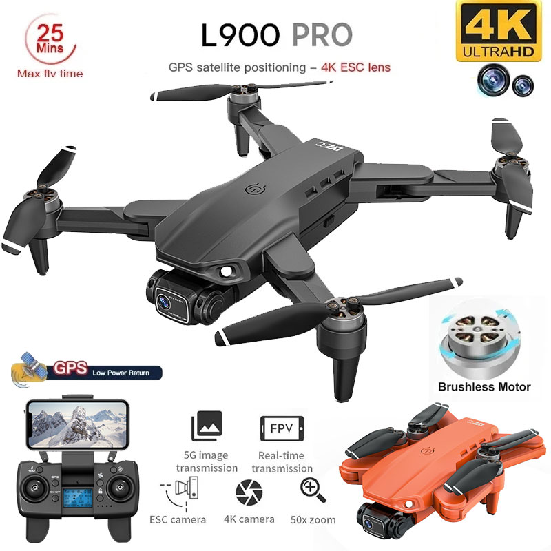 Drone Camera 4K - Квадрокоптер L900 Pro складной с GPS