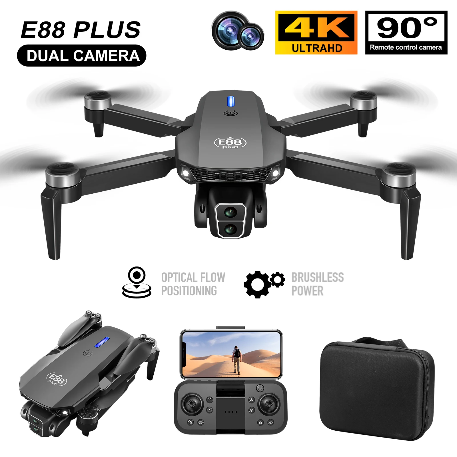 Drone Camera Night Vision - Новый дрон для квадрокоптера E88 Plus: