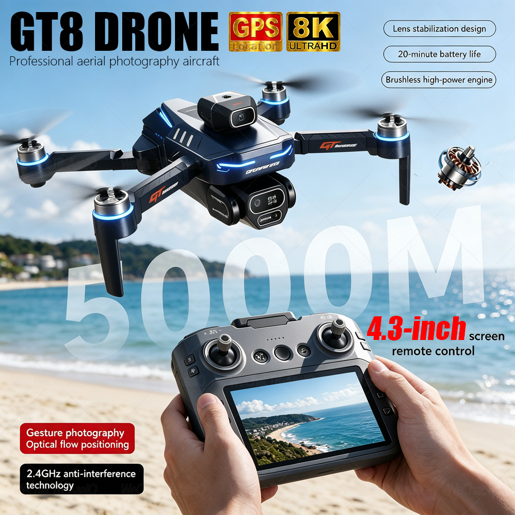 НОВЫЙ Дрон GT8 HD RC с двумя п – обзор и цена Drone Camera Night Vision